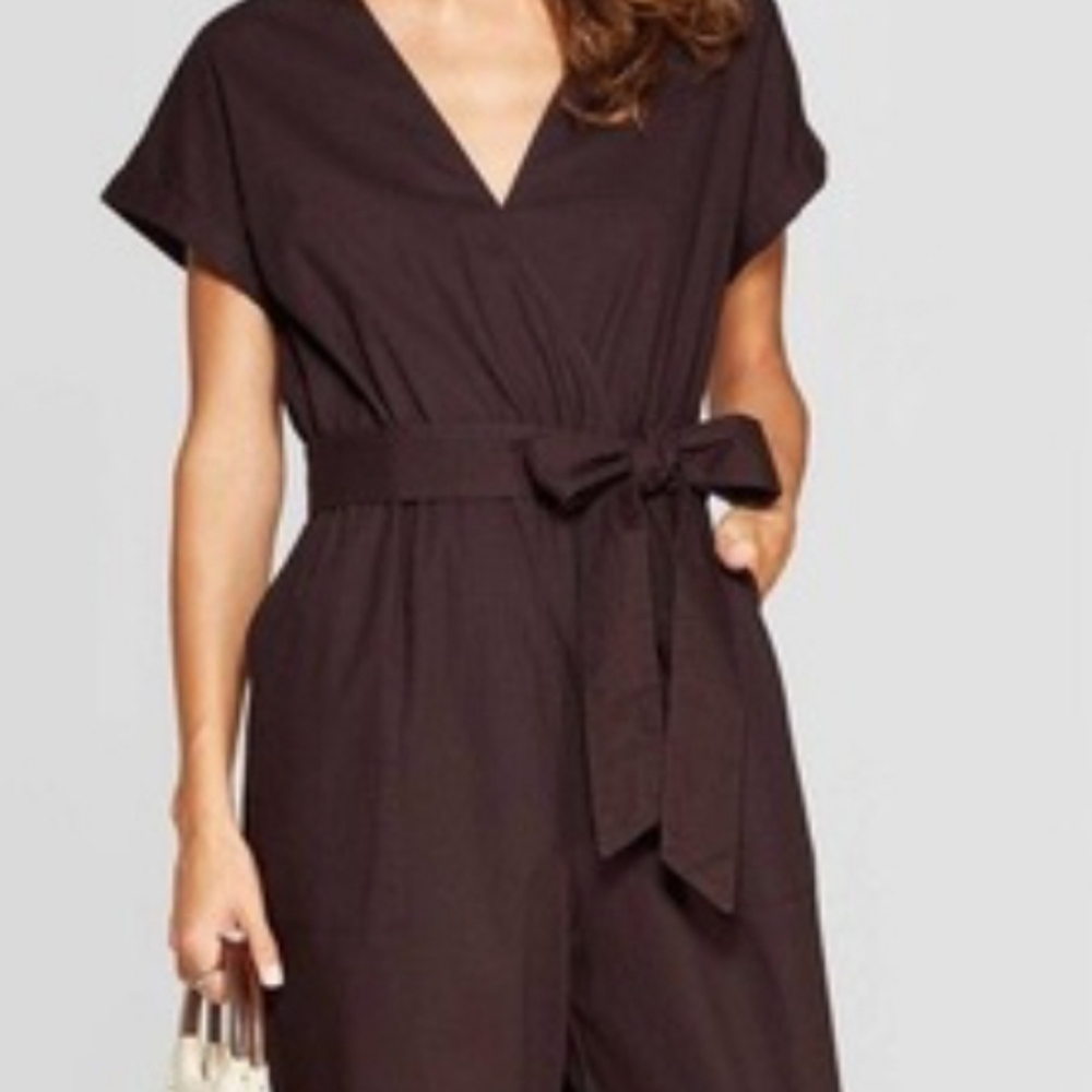 Universal Thread Dark Brown Tie-Waist Jumpsuit